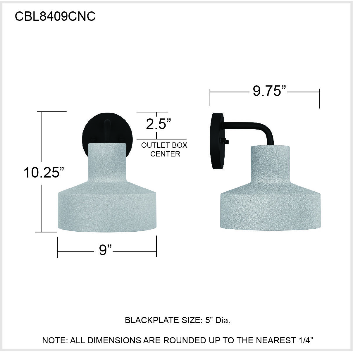 Cumberland 1 Light 10 inch Concrete Outdoor Wall Lantern