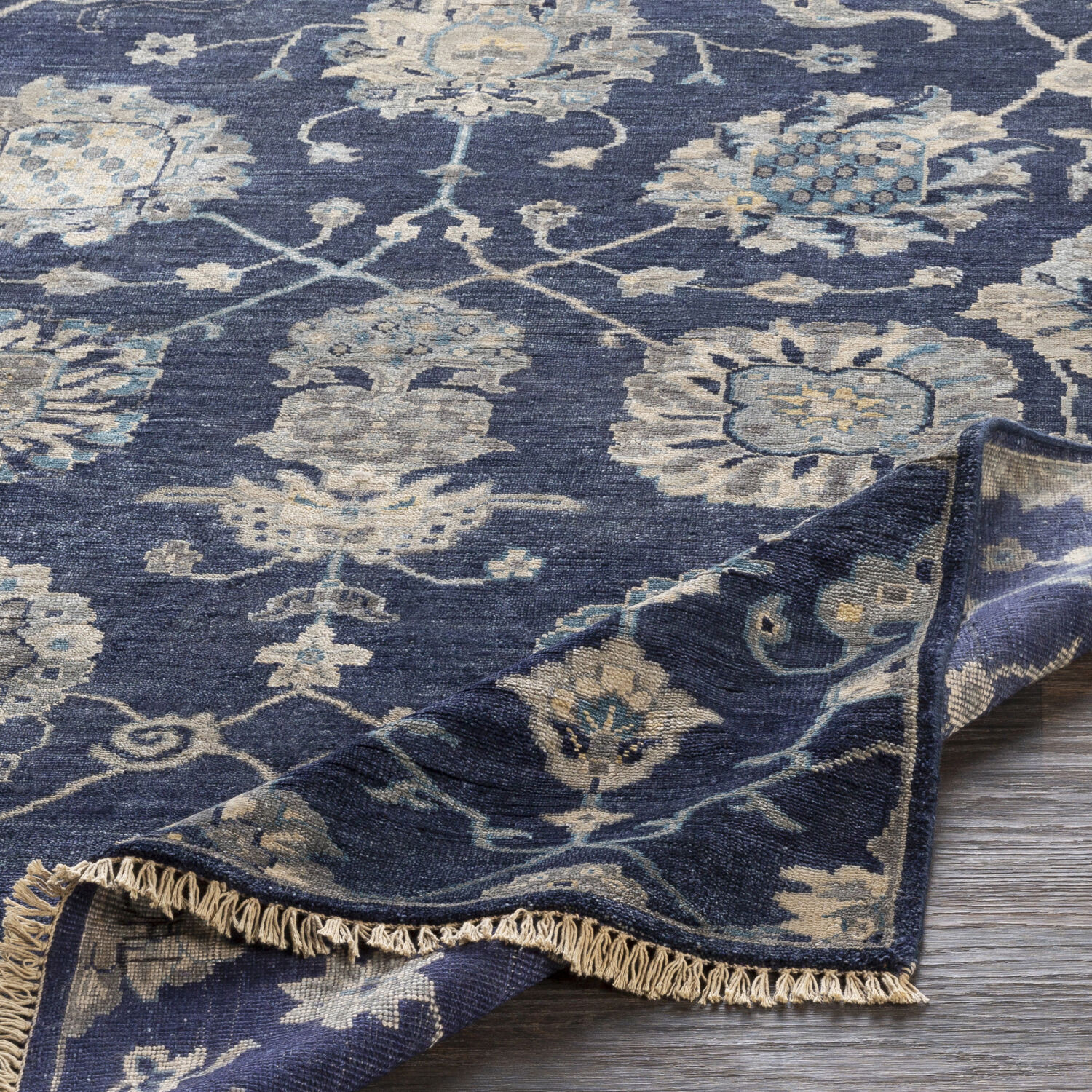 Theodora 72 X 48 inch Navy Rug in 4 X 6, Rectangle