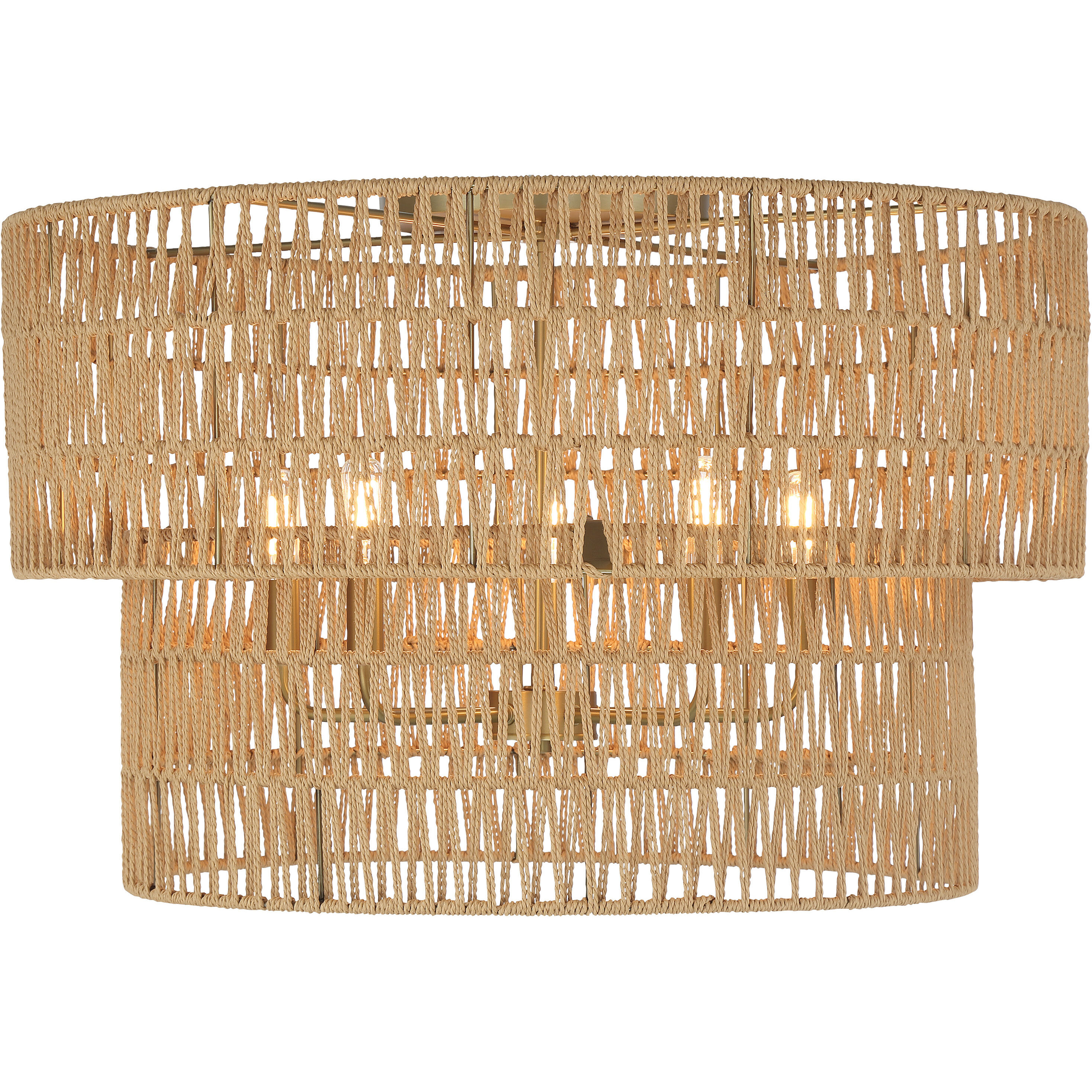 Bungalow Heaven 5 Light 26 inch Soft Brass Flush Mount Ceiling Light
