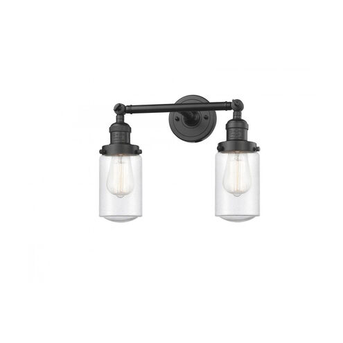 Franklin Restoration Dover 2 Light 14 inch Oil Rubbed Bronze Bath Vanity Light Wall Light in Seedy Glass, Franklin Restoration