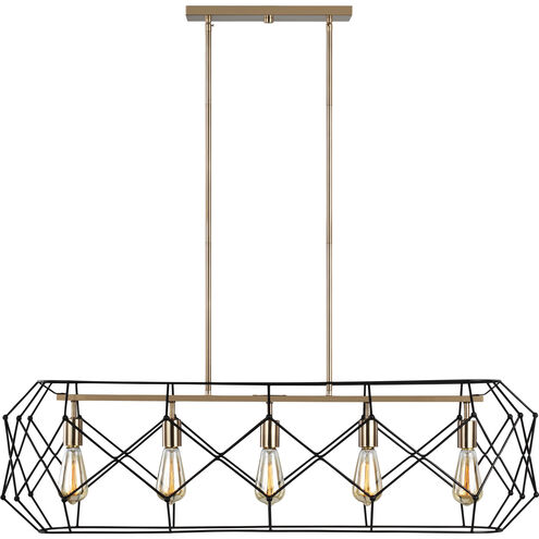 Zarra 5 Light 12 inch Satin Brass Chandelier Ceiling Light