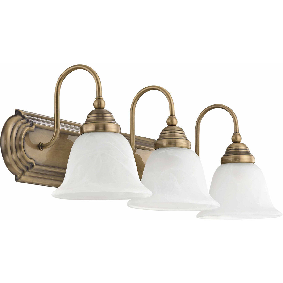 Belmont 3 Light 24 inch Antique Brass Bath Vanity Wall Light