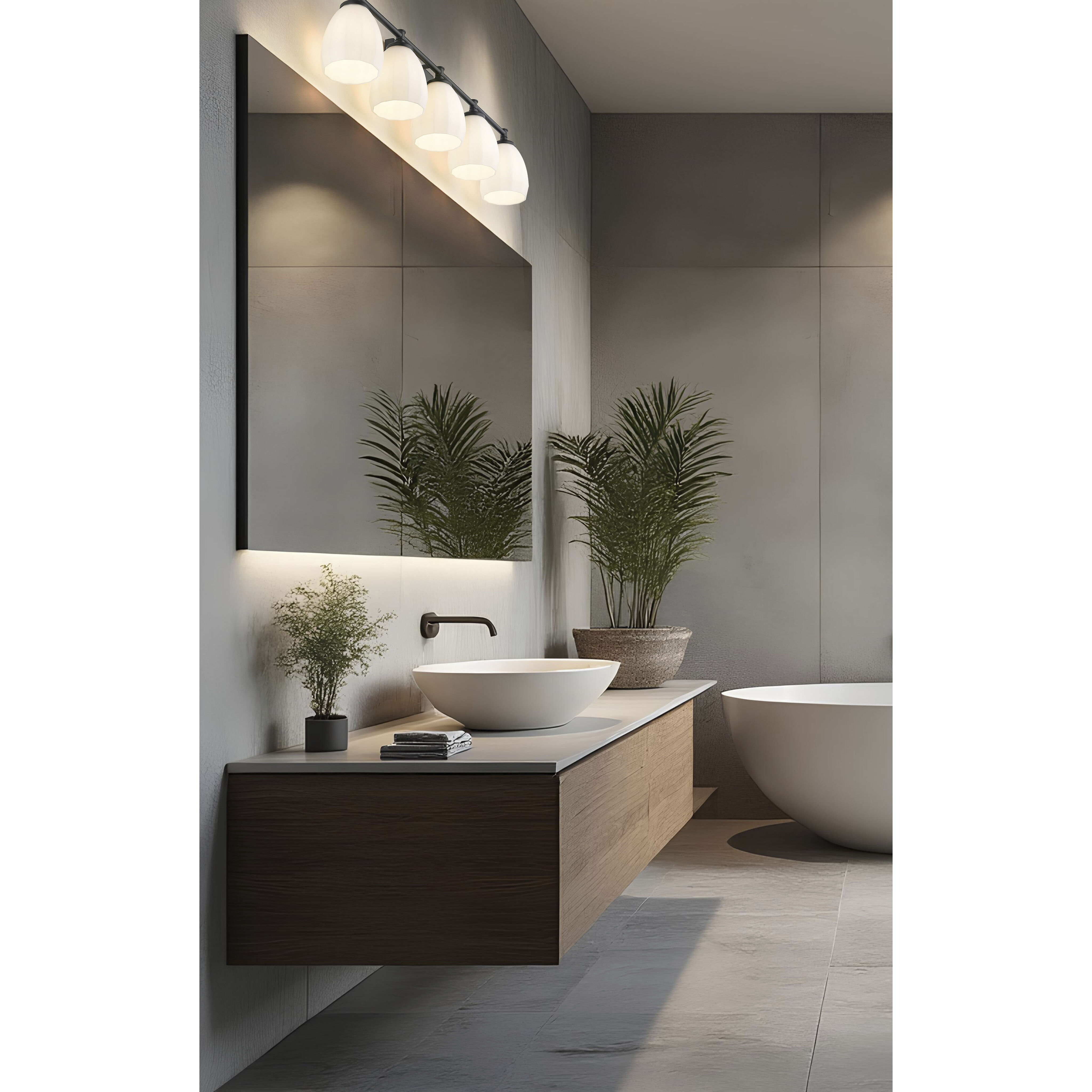 Oren 5 Light 38 inch Matte Black Bath Vanity Light Wall Light