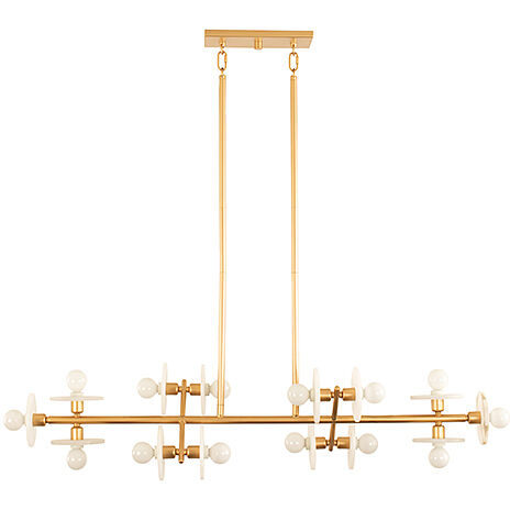 Amani 14 Light 48 inch Royal Gold Linear Chandelier Ceiling Light