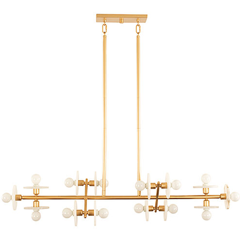 Amani 14 Light 48 inch Royal Gold Linear Chandelier Ceiling Light
