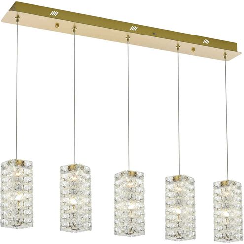 Aston 5 Light 5 inch Satin Gold Pendant Ceiling Light