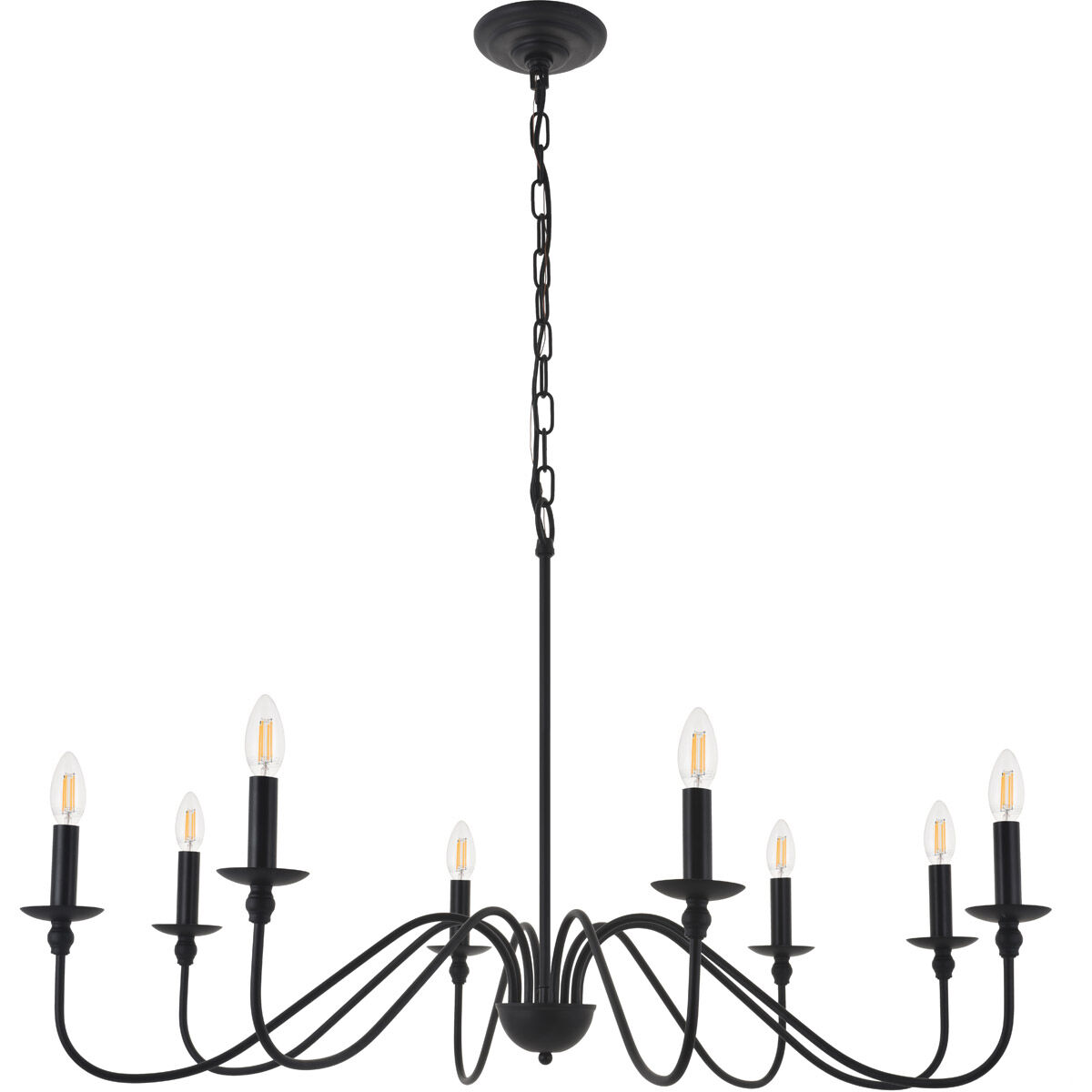 Rohan 8 Light 42 inch Matte Black Chandelier Ceiling Light