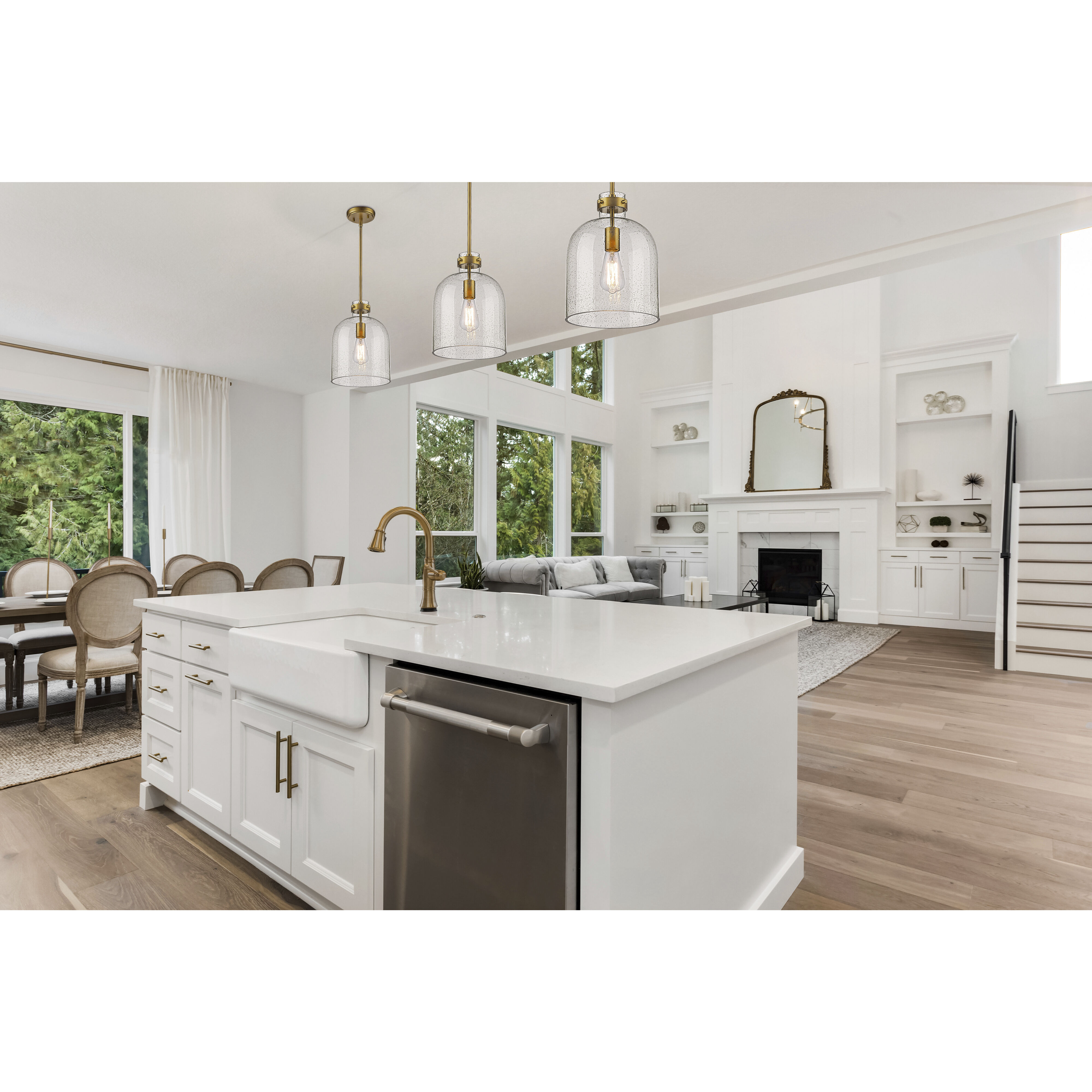 Pearson 1 Light 9.5 inch Rubbed Brass Pendant Ceiling Light