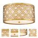 Arabella 2 Light 16 inch Distressed Gold Flush Mount Ceiling Light, Gilded Nola