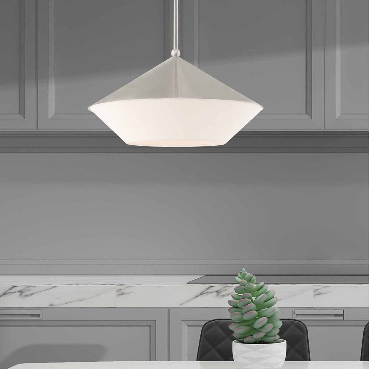 Stockholm 1 Light 18 inch Brushed Nickel Pendant Ceiling Light