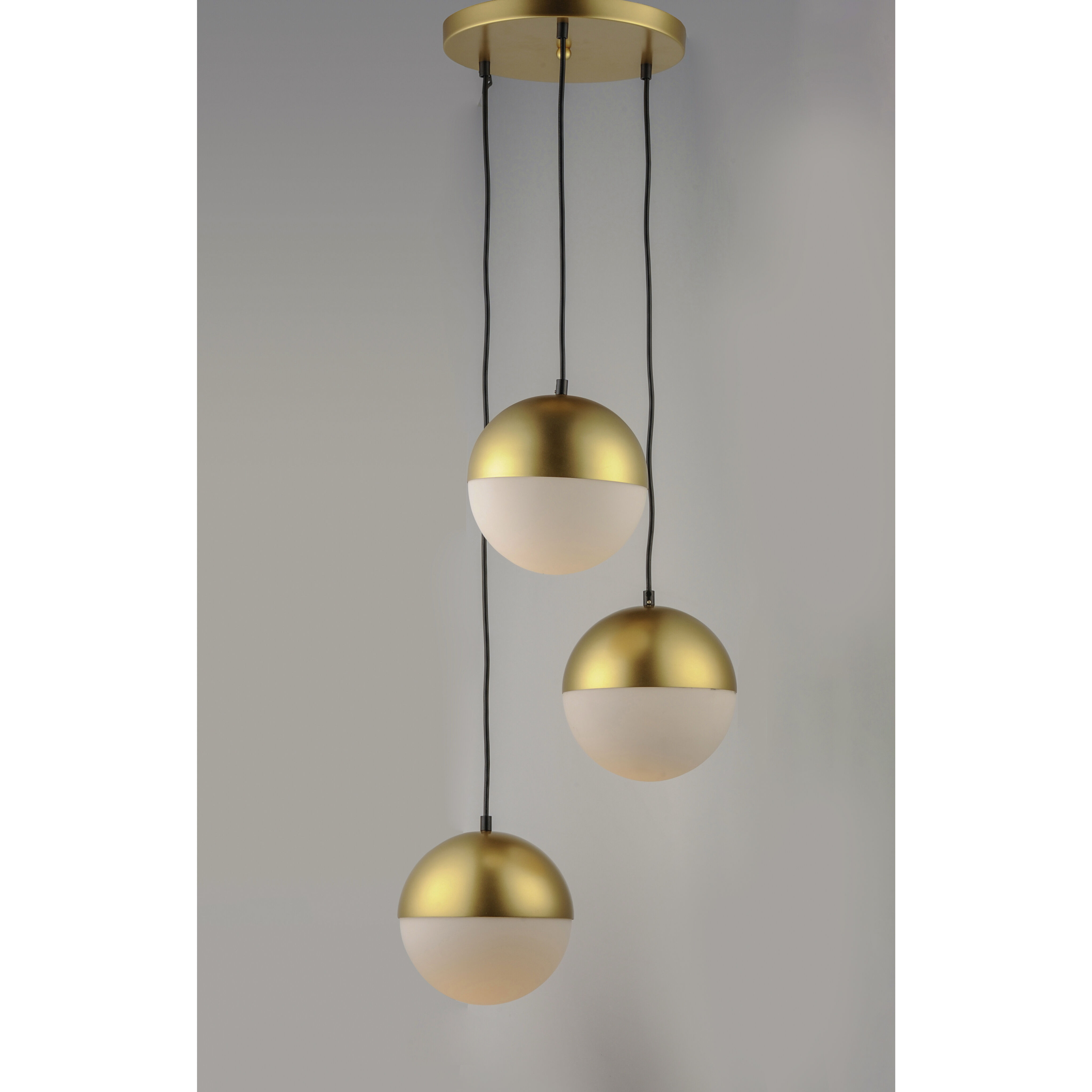 Half Moon LED 16.5 inch Metallic Gold Multi-Light Pendant Ceiling Light