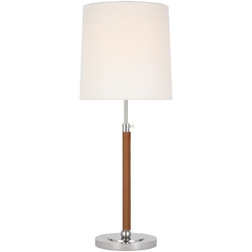 Thomas O'Brien Bryant2 27.5 inch 15.00 watt Polished Nickel and Natural Leather Wrapped Table Lamp Portable Light, Large
