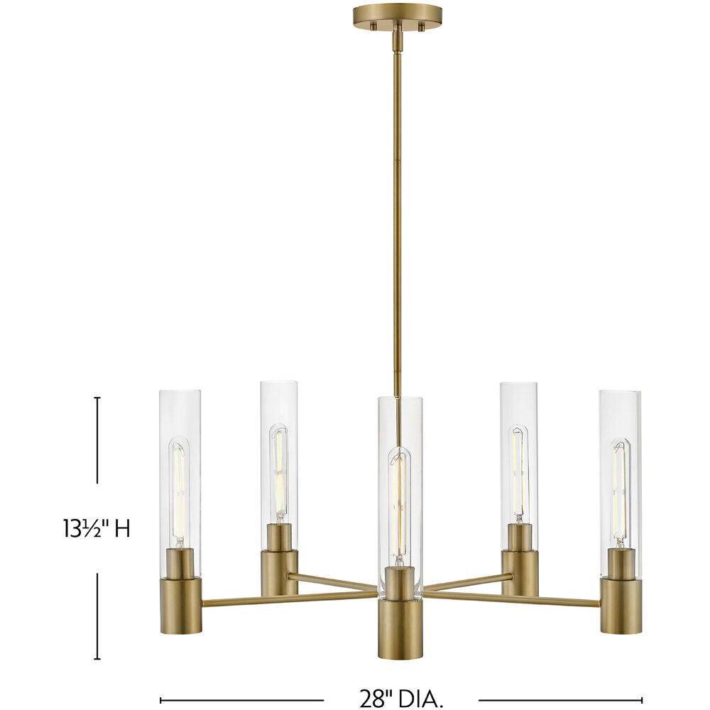 Shea LED 28 inch Lacquered Brass Chandelier Ceiling Light