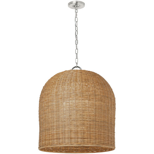 Marie Flanigan Nancy LED 25.25 inch Polished Nickel Woven Hanging Shade Ceiling Light