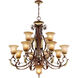 Villa Verona 13 Light 40 inch Verona Bronze with Aged Gold Leaf Accents Chandelier Ceiling Light