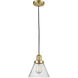 Franklin Restoration Cone 1 Light 8 inch Satin Gold Mini Pendant Ceiling Light in Incandescent, Seedy, Franklin Restoration