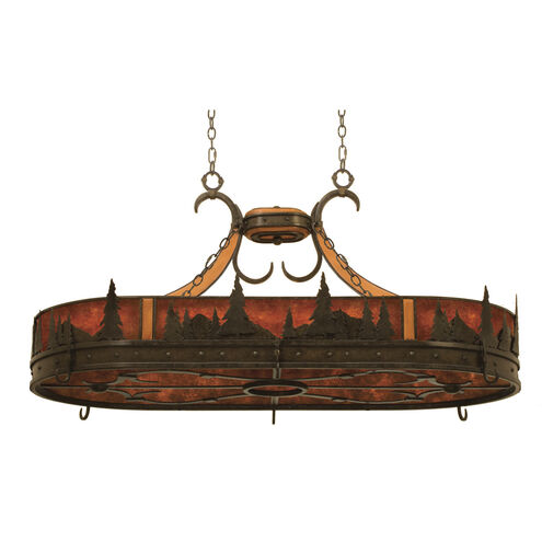 Aspen 6 Light 46 inch Natural Iron Pot Rack Ceiling Light