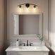 Transitional 3 Light 24 inch Matte Black Bathroom Vanity Light Wall Light