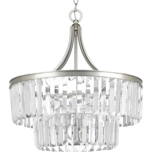 Glimmer 5 Light Silver Ridge Pendant Ceiling Light, Design Series