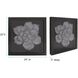 Magnolia Flower Gray Flower with Gold Accents Wood Wall Art