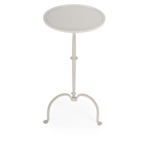Industrial Chic Founders White Iron 24 X 12 inch Metalworks Accent Table, Pedestal