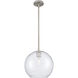 Crown Point 1 Light 10 inch Satin Nickel Pendant Ceiling Light in Seedy Glass