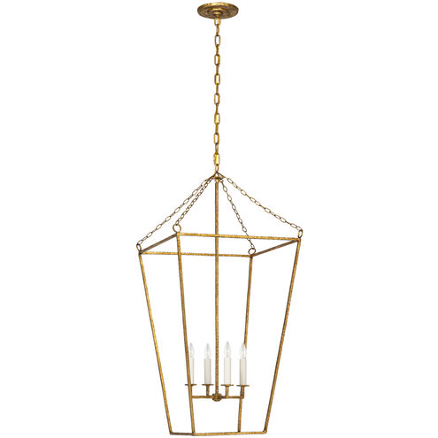 Marie Flanigan Malloy LED 18.5 inch Gilded Iron Open Frame Forged Lantern Ceiling Light