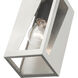 Forsyth 1 Light 8.5 inch Brushed Nickel with Black Finish Accents Outdoor Wall Lantern, Small