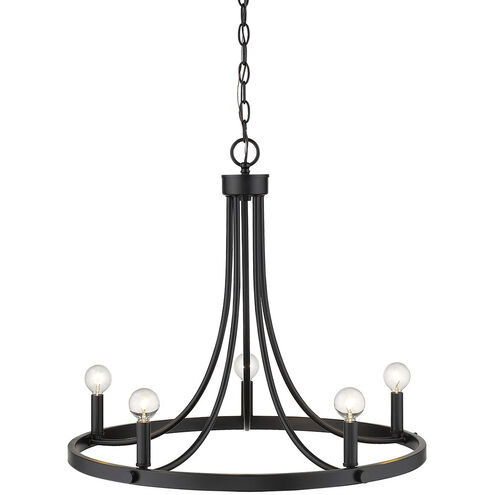 Sawyer 5 Light 25 inch Matte Black Chandelier Ceiling Light