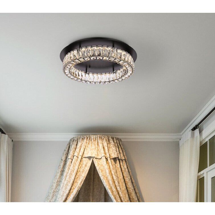 Monroe 1 Light 22 inch Black Flush Mount Ceiling Light