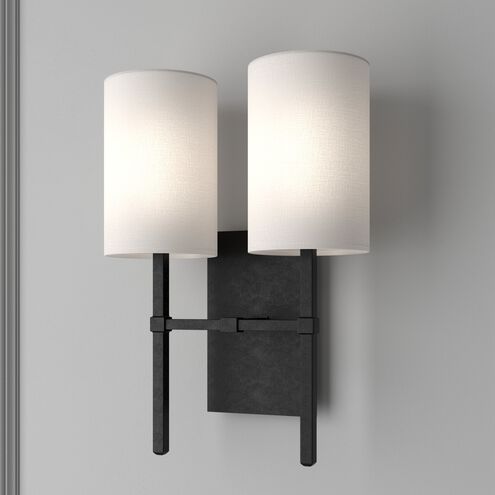 Veronica 2 Light 11 inch Black Forged Sconce Wall Light
