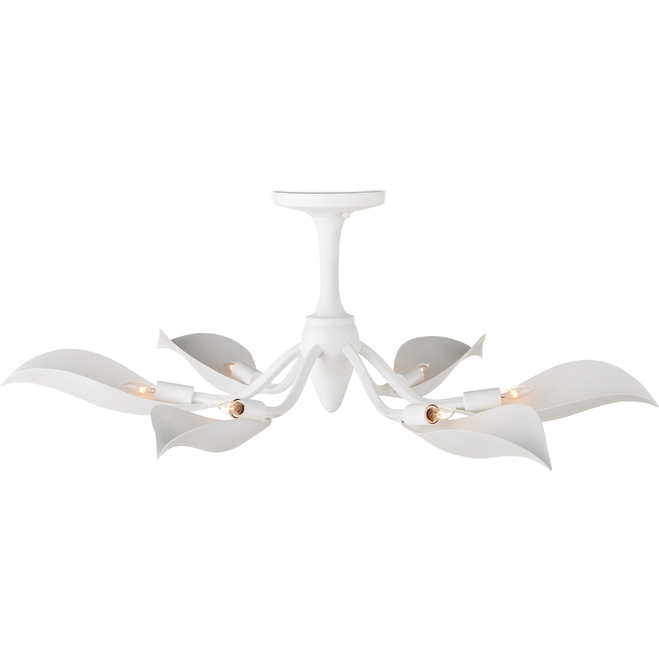 Snowflower 6 Light 36 inch Gesso White Semi-Flush Mount Ceiling Light