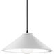 Radiance Collection 1 Light 11.75 inch Gloss White with Matte Black Pendant Ceiling Light
