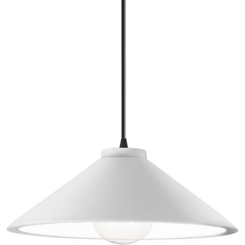 Radiance Collection 1 Light 11.75 inch Gloss White with Matte Black Pendant Ceiling Light