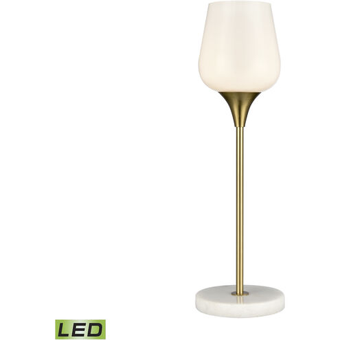 Finch Lane 20 inch 9 watt Satin Gold with White Table Lamp Portable Light
