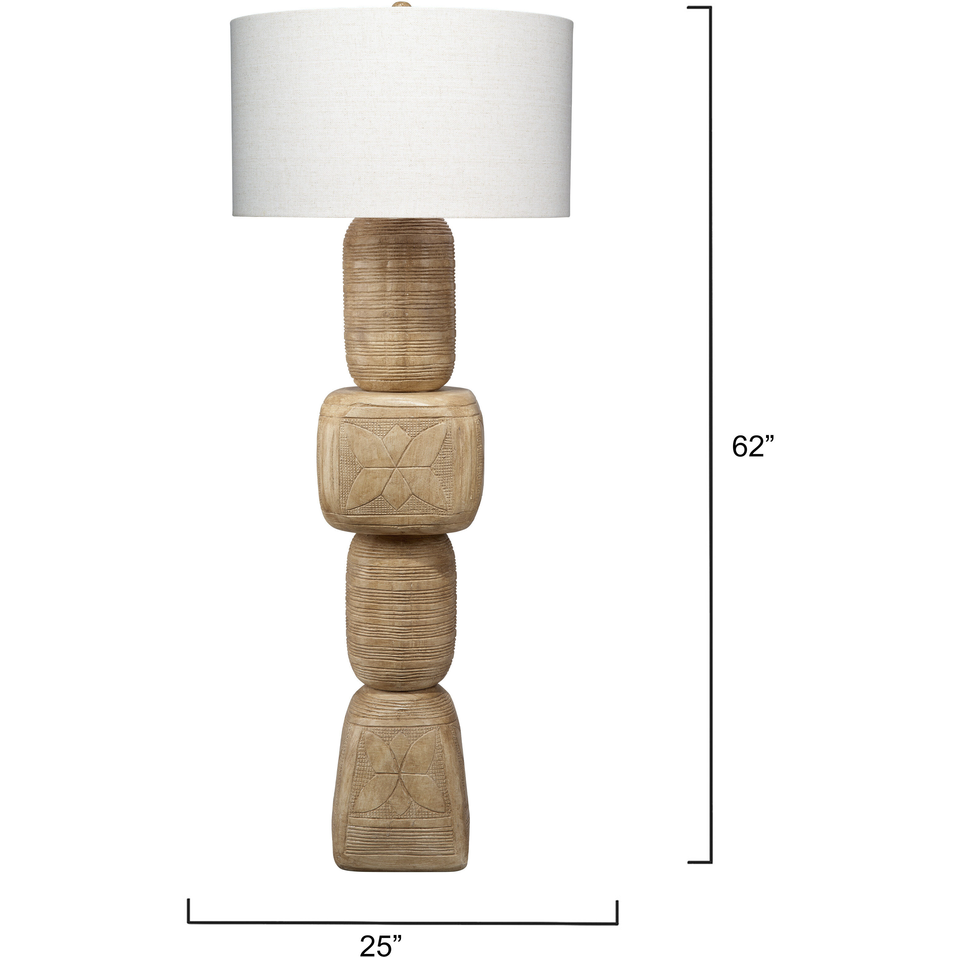 Totem 62 inch 100.00 watt Bleached Floor Lamp Portable Light