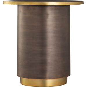 Pillar 19 X 19 inch Antique Bronze with Aged Brass Side Table