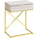 Seneca 24 X 18 inch Beige and Gold Accent End Table or Night Stand