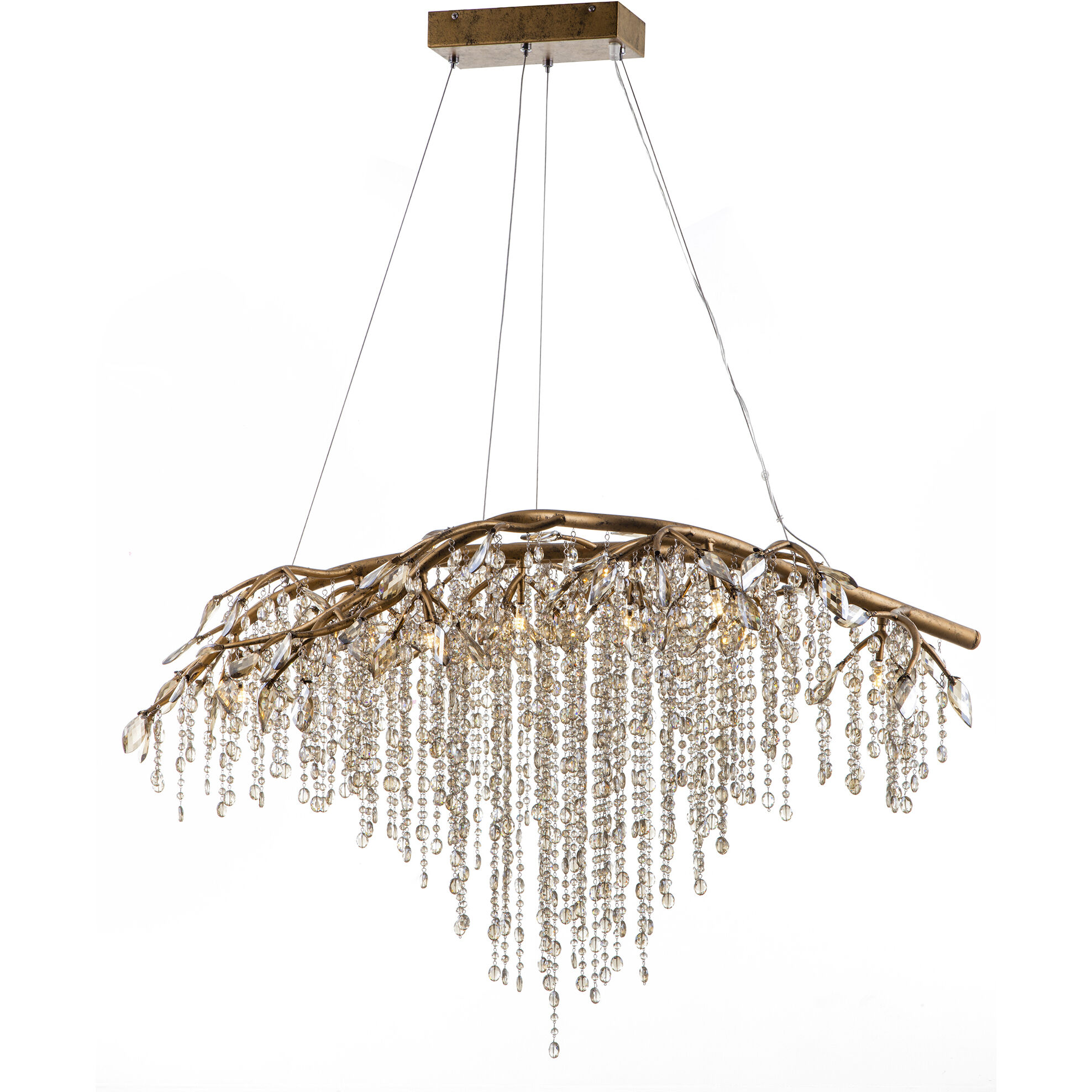 Canada LED 33.3 inch Gold Chandelier Ceiling Light, Crystal