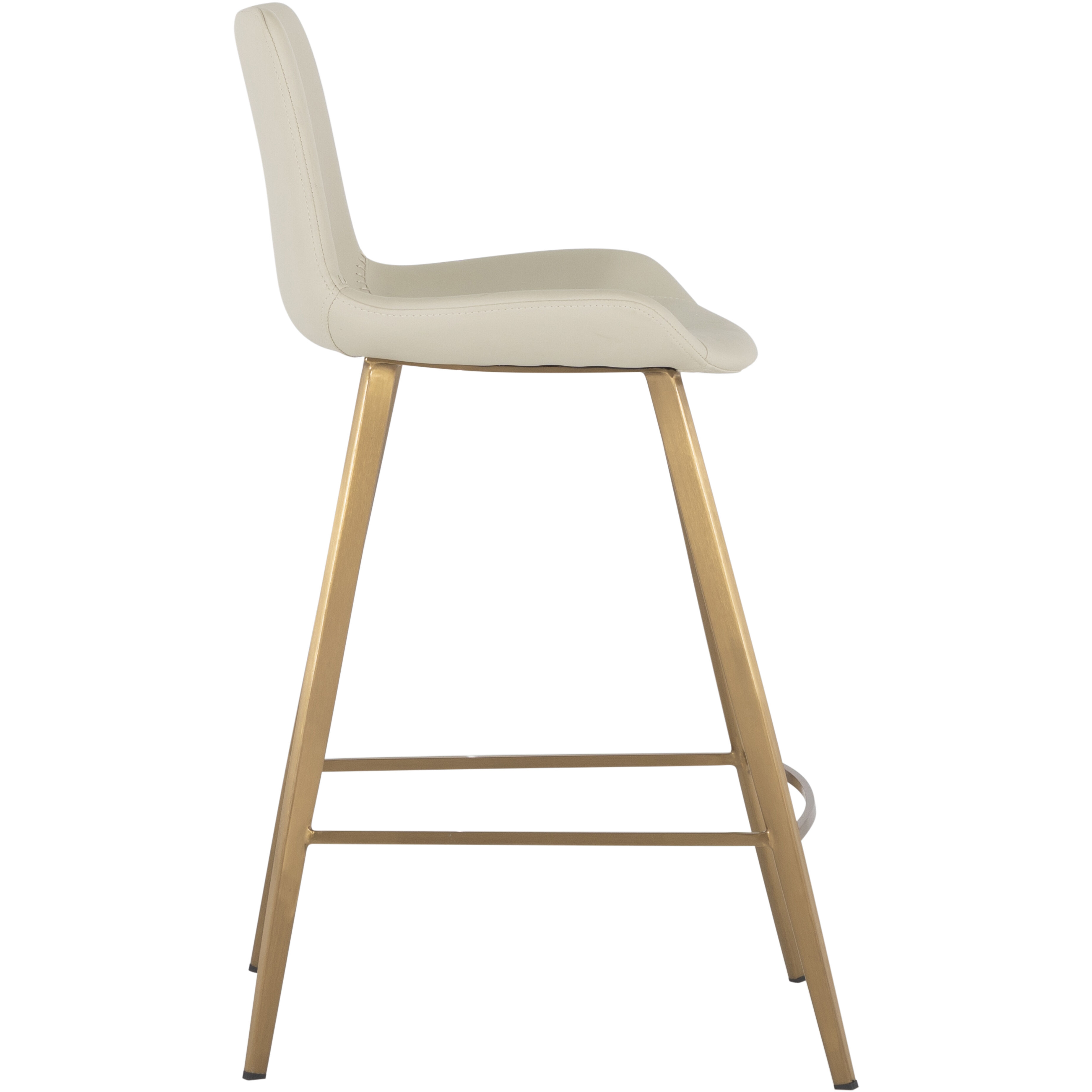 Hines 35.75 inch White & Ivory / Yellow Bar Counter Stool