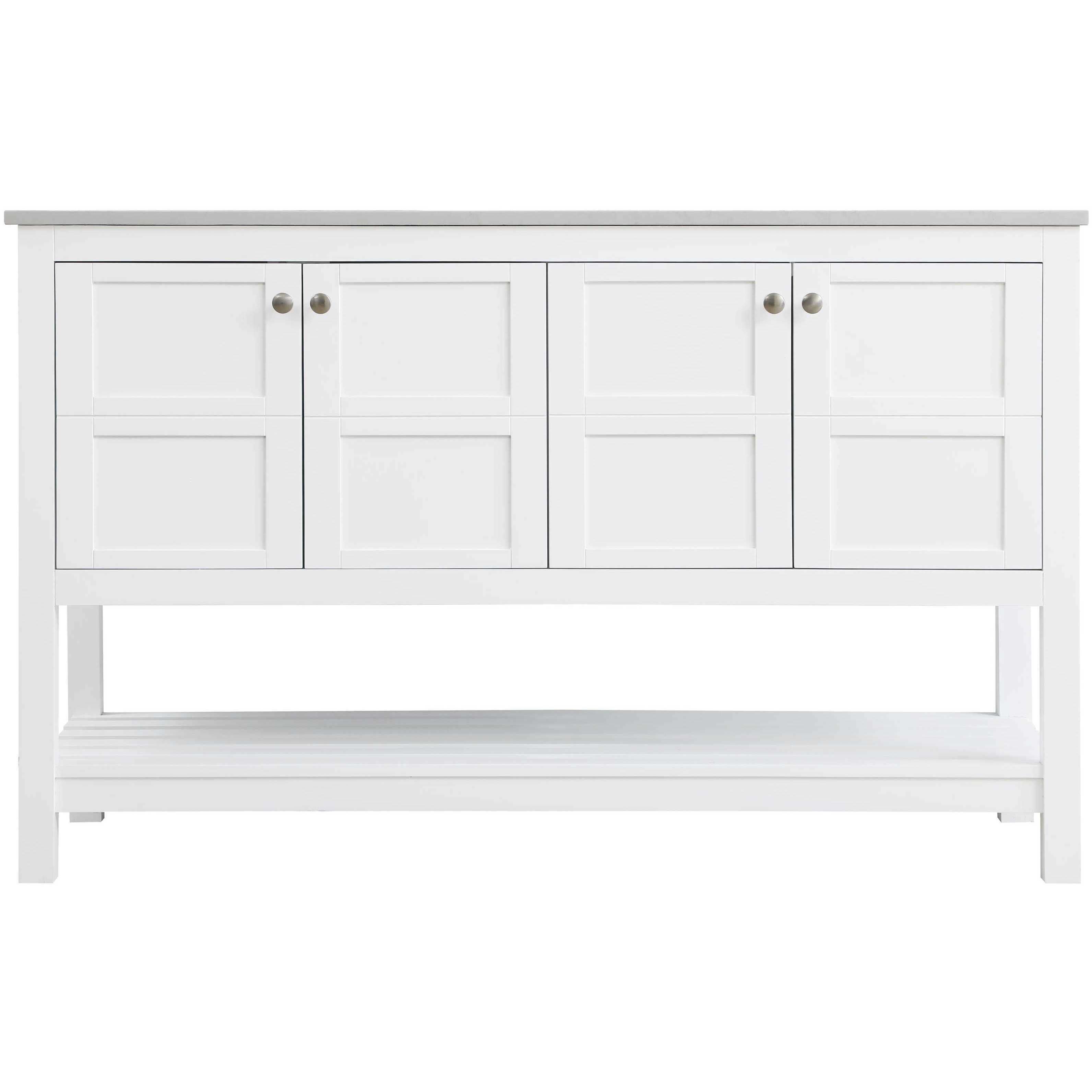Theo 54 X 34 inch White Bathroom Vanity Cabinet