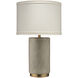 Mortar 26 inch 150.00 watt Grey Cement & Antique Brass Table Lamp Portable Light