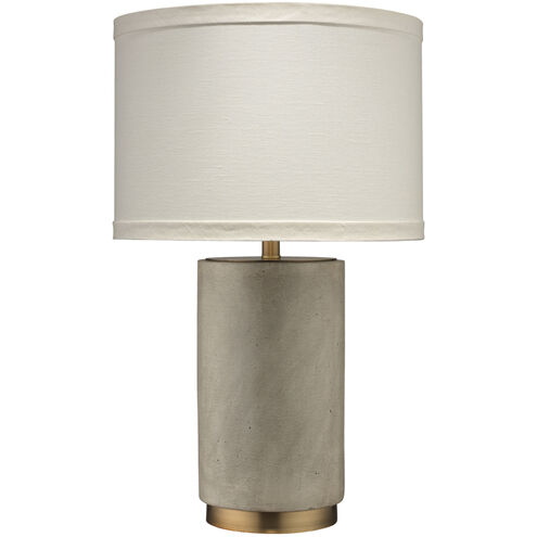Mortar 26 inch 150.00 watt Grey Cement & Antique Brass Table Lamp Portable Light