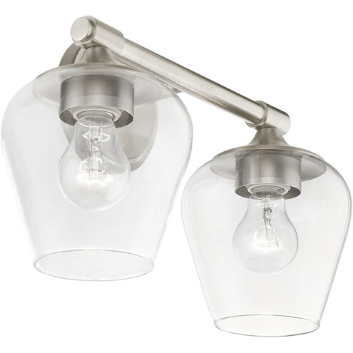 Willow 2 Light 15 inch Brushed Nickel Vanity Sconce Wall Light