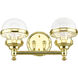 Oldwick 2 Light 15 inch Polished Brass Bath Vanity Wall Light