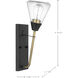 Starlight 1 Light 5.63 inch Matte Black and Natural Brass Bathroom Vanity Light Wall Light