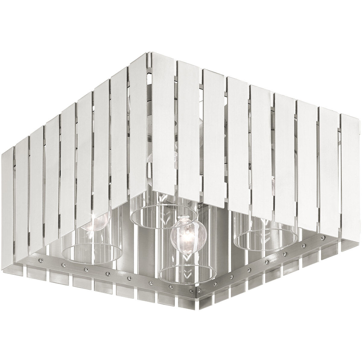 Greenwich 4 Light 13 inch Brushed Nickel Outdoor Flush Mount