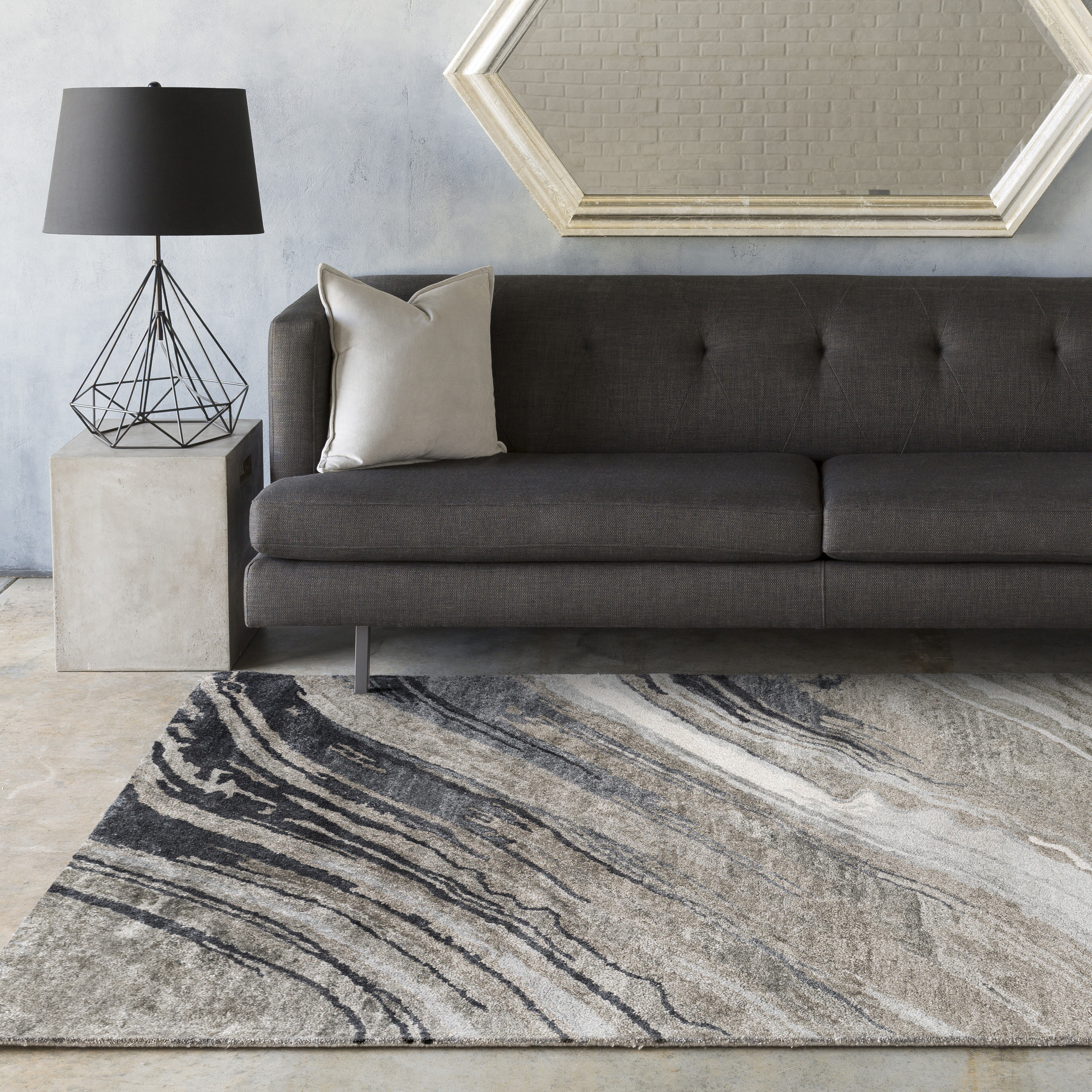 Gemini 36 X 24 inch Charcoal Rug in 2 x 3, Rectangle