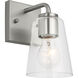 Miles 1 Light 4.5 inch Brushed Nickel Vanity Light Wall Light, Small