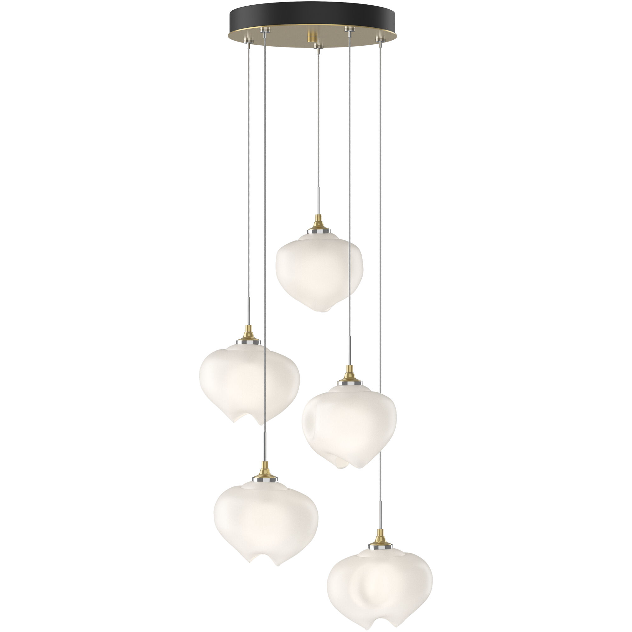 Ume 5 Light 16.6 inch Modern Brass Pendant Ceiling Light in Frosted